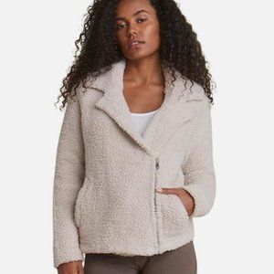 Barefoot Dreams CozyChic Stone Shearling Moto Jacket